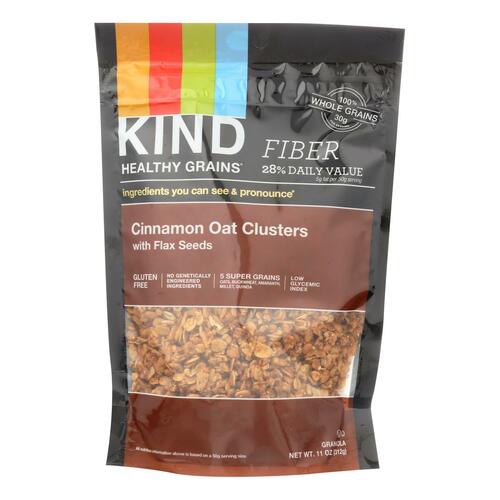 KIND: Healthy Grains Cinnamon Oat Clusters with Flax Seeds, 11 oz - 0602652171840