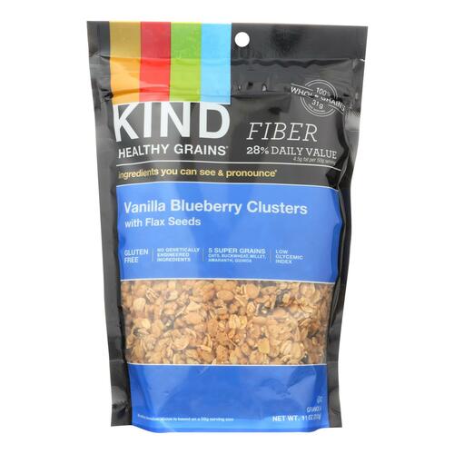 KIND: Healthy Grains Clusters Vanilla Blueberry with Flax Seeds, 11 oz - 0602652171857