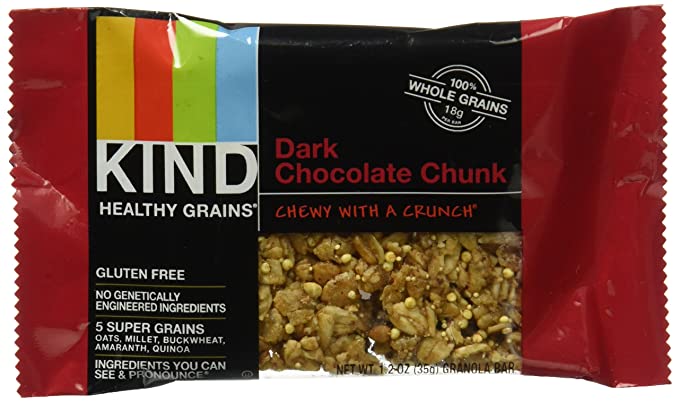  KIND Healthy Grains Granola Bars, Dark Chocolate Chunk, Non GMO, Gluten Free, 1.2 Ounce Bar Sample  - 602652181023