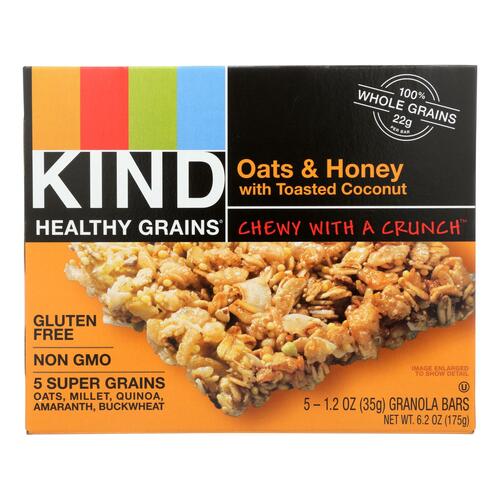 Kind Bar - Granola - Healthy Grains - Oats And Honey With Toasted Coconut - 1.2 Oz - 5 Count - Case Of 8 - 0602652184000
