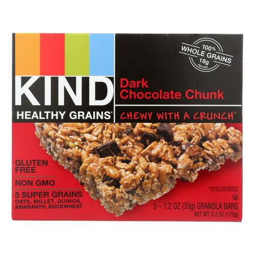 Kind Healthy Grains, Chewy With A Crunch Granola Bar, Dark Chocolate Chunk - 602652184024