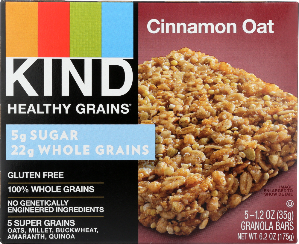 KIND: Cinnamon Oat Healthy Grains Bar, 6.2 oz - 0602652184338