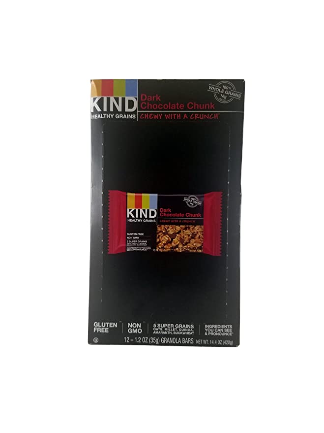 KIND Healthy Grains bar Dark Chocolate Chunk 1.2 Oz, 24Count - 602652186196