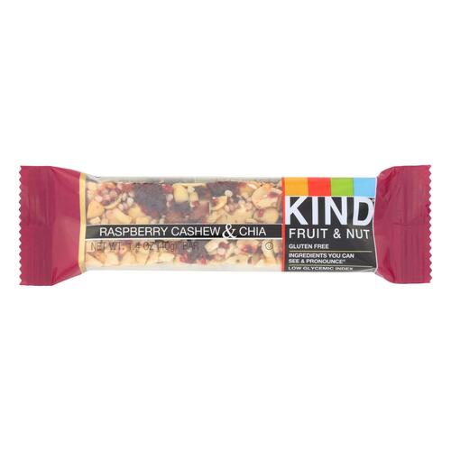 Kind Fruit And Nut Bar - Raspberry Cashew And Chia - Case Of 12 - 1.4 Oz. - black