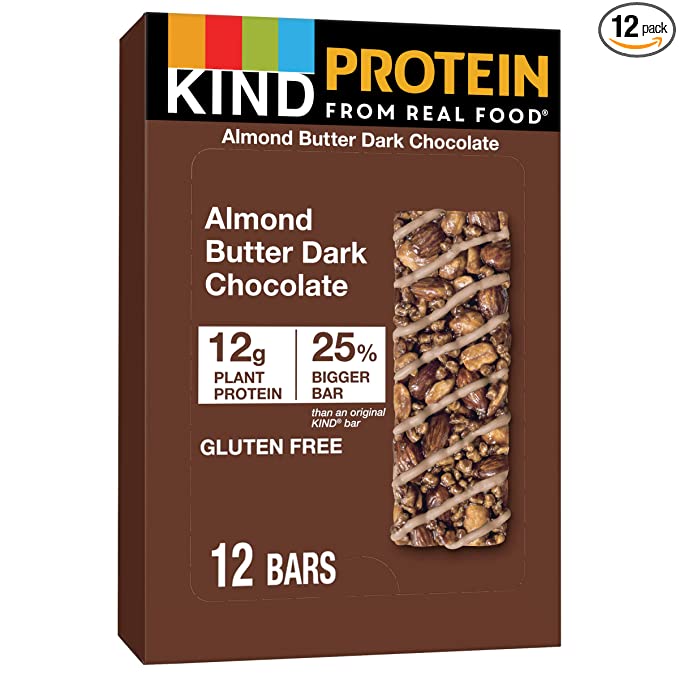  KIND Protein Bars, Almond Butter Dark Chocolate, Gluten Free, 12g Protein  - 602652208058