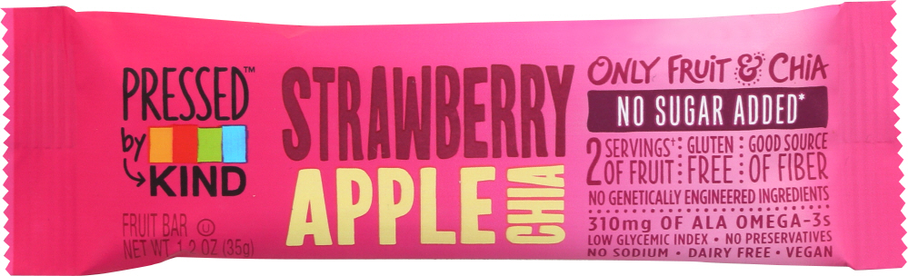 KIND: Strawberry Apple Chia Pressed Bar, 1.2 oz - 0602652241055