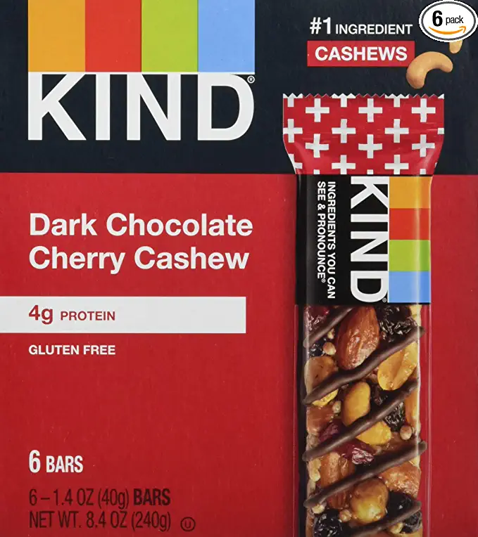  KIND bar, Dark Chocolate Cherry Cashew, 8.4 Oz (Pack Of 6)  - dark