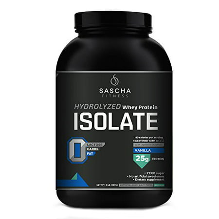 Sascha Fitness Hydrolyzed Whey Protein Isolate (2 Pounds, Vanilla) - 602938513623