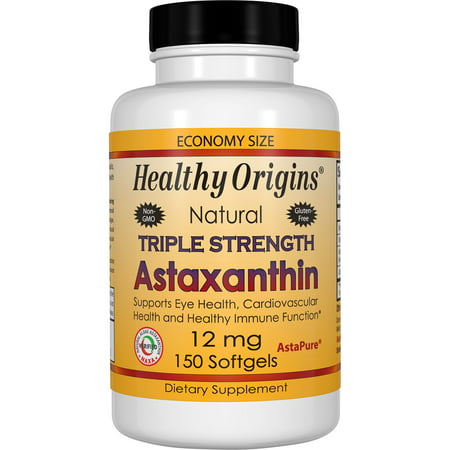Healthy Origins Natural Triple Strength Astaxanthin 12 mg Softgels 150 Ct - 603573849283
