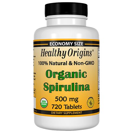 Healthy Origins Organic Spirulina Tablets 500 Mg 720 Ct - 603573882396