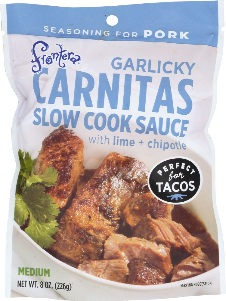 Frontera Foods Garlicky Carnitas Slow Cook Sauce - Garlicky Carnitas - Case Of 6 - 8 Oz. - 604183121769