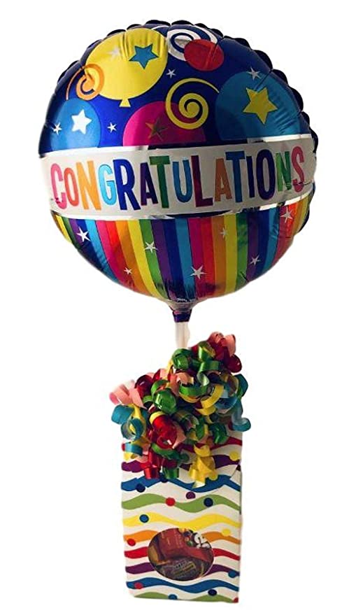 2022 Graduation Gifts Candy Balloon Gift Set Him or Her Seniors High School Kids (Rainbow Stripe Balloon) - 604220404787