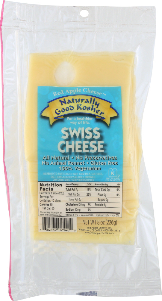 NATURALLY GOOD KOSHER: Sliced Swiss Cheese, 8 oz - 0604262021485