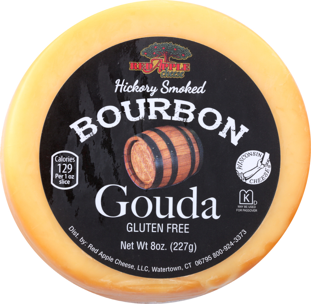 RED APPLE : Hickory Smoked Bourbon Gouda Cheese, 8 oz - 0604262738079