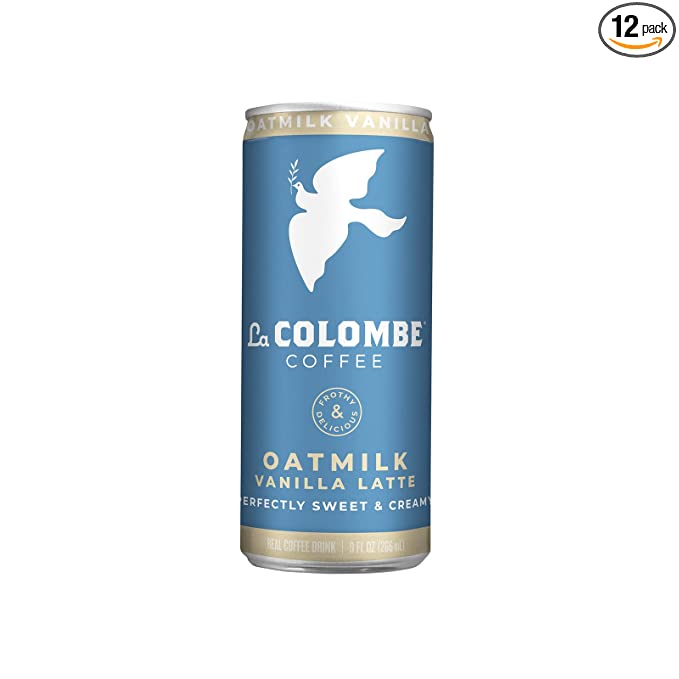 La Colombe Vanilla Draft Latte with Oatmilk - 9 Fl. Oz. 12 Pack - 100% Arabica Brazilian Cold Brew Coffee with Nitrous-Infused Oatmilk, Dairy-Free Vegan Latte, 120mg Natural Caffeine - 604913002849
