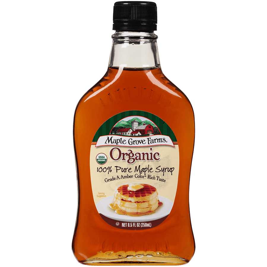 Maple Grove Farms Organic Pure Maple Syrup, Grade A Amber, 8.5 Ounce - 605021009751