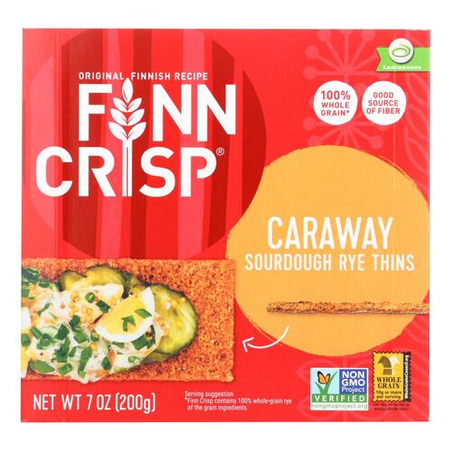 Finn Crisp Crispbread - Caraway - 7 Oz - Case Of 9 - 605870000114