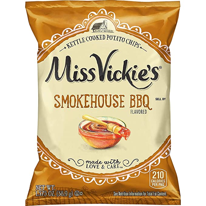 Miss Vickie's Smokehouse BBQ Flavored Kettle Cooked Potato Chips 1.375 oz Bags - Pack of 16 - 605927419968