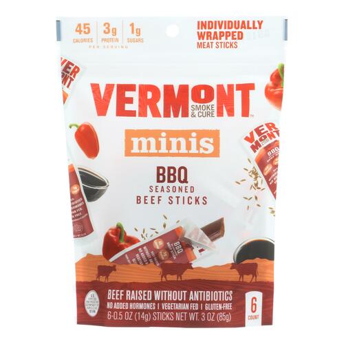 Vermont Smoke And Cure Beef Stick - Bbq - Case Of 8 - 6/.5 Oz - 606274328811