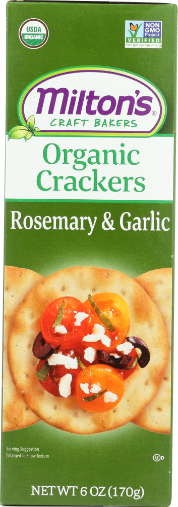 Organic Rosemary & Garlic Crackers, Rosemary & Garlic - 606541698203