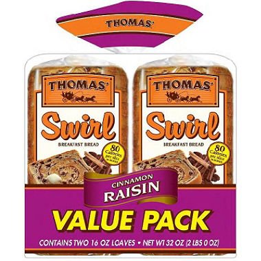  Thomas' Cinnamon Raisin Swirl Toasting Bread (2 Pk.) (pack of 2)  - 608436888782