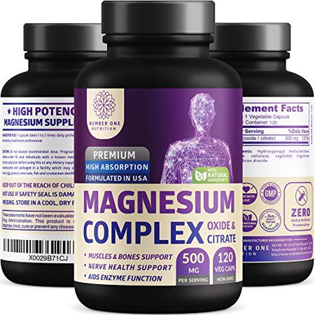 Number 1 Magnesium Complex 120 Veggie Capsules Powerful Supplement for Sleep, Leg Cramps, Muscle Recovery & Relaxation Unisex - 607595728533