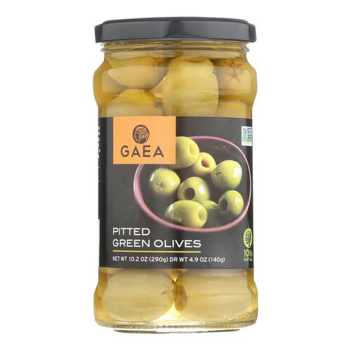 GAEA: Organic Pitted Green Olives, 4.9 Oz - 0607959000138