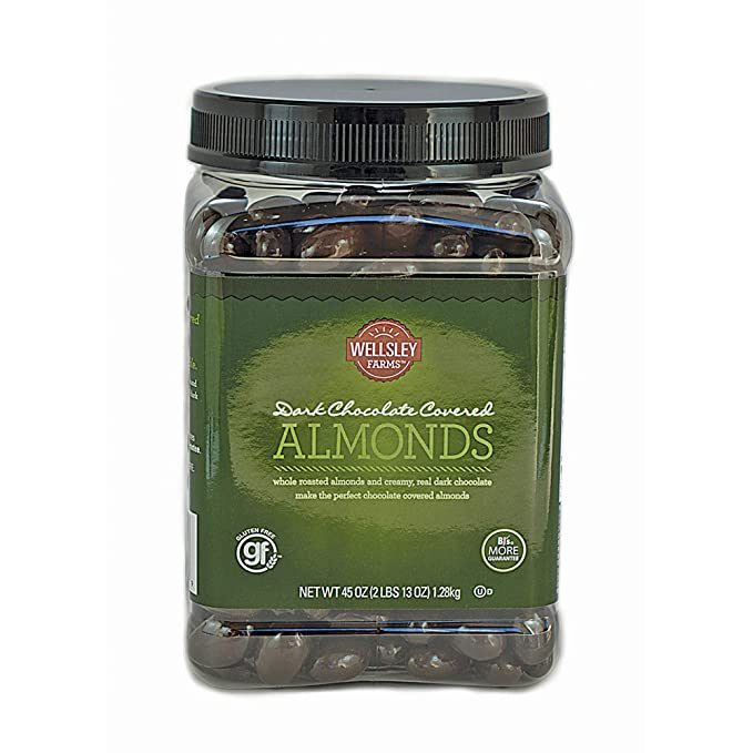  wellsley Farms Dark Chocolate Covered Almonds, 45 Oz  - 608436882582
