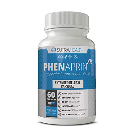 PhenAprin XR Weight Loss Diet Pills 60 Blue/White Capsules Professional Grade Formulation - Maximum Strength Appetite Suppressant for Women and Men - 608614577903