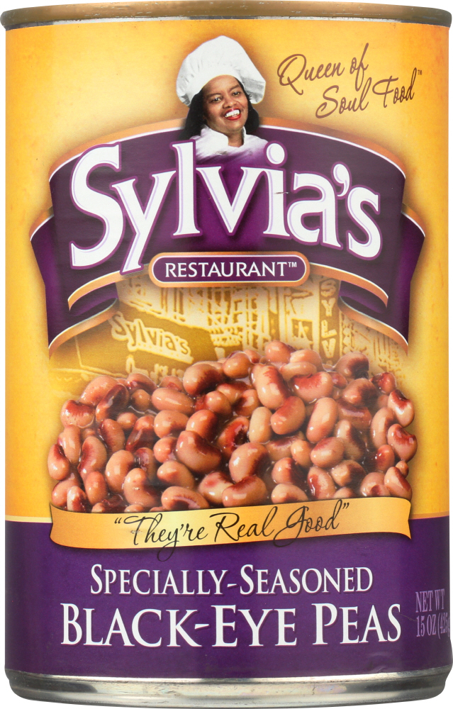 SYLVIAS: Specially Seasoned Black Eye Peas, 15 oz - 0608623000300