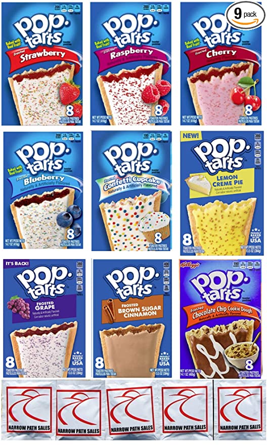  9 Pack! The Fruit Flavored Ultimate Pop Tart Variety Pack 9 Flavors - Bundle of 9 Boxes, 1 Box of Each Flavor - 608766943861