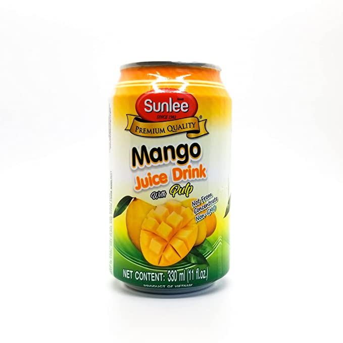 Sunlee Mango Juice Drink with Pulp SUNLEE 24x11 oz (330 mL) - 608802344515