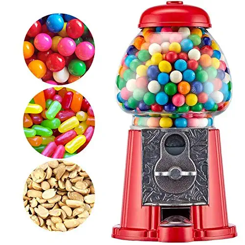  Classic Red Gumball Machine - Metal 11-Inch Antique Style for 0.62 Inch Gumballs, Candy or Nuts - Accepts any USA Coin by American Gumball Company  - 609548074995