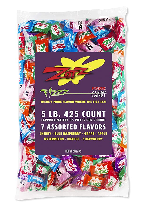  Zotz Fizzy Candy, Assorted Flavors, 425 Count Bag  - 773821103525