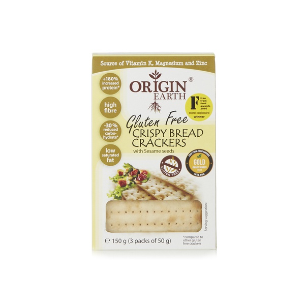 Origin Earth crispy bread crackers with sesame seeds 150g - Waitrose UAE & Partners - 610395711667