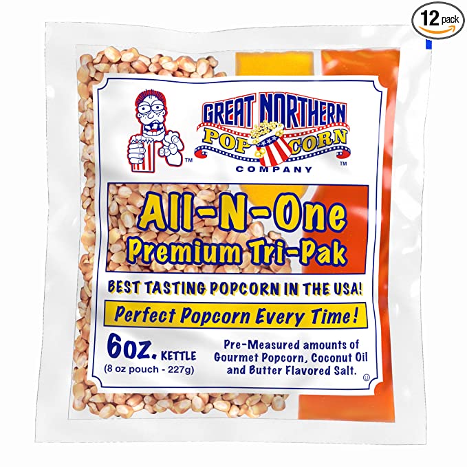 4067 Great Northern Popcorn 1 Case ,Popcorn Portion Packs Kit Cinema, 8 Ounce (Pack of 12) - 610708146650