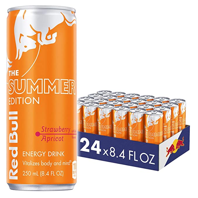  Red Bull Energy Drink, Summer Edition Strawberry Apricot, 8.4 fl oz (Pack of 24)  - 611269001297