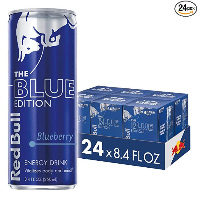  Red Bull, Blue Edition, Blueberry Energy Drink, 8.4 Fl Oz (Pack of 24)  - 607963706064