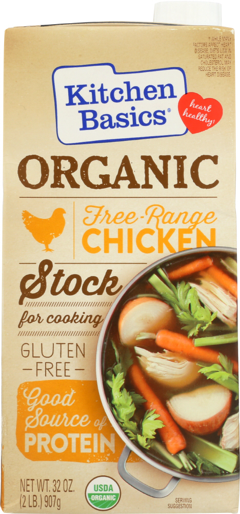 KITCHEN BASICS: Broth Free Range Chicken Organic, 32 oz - 0611443010787