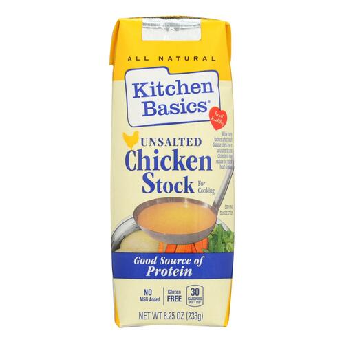 KITCHEN BASICS: Stock Chicken Unsalted Gluten Free, 8.25 oz - 0611443325096