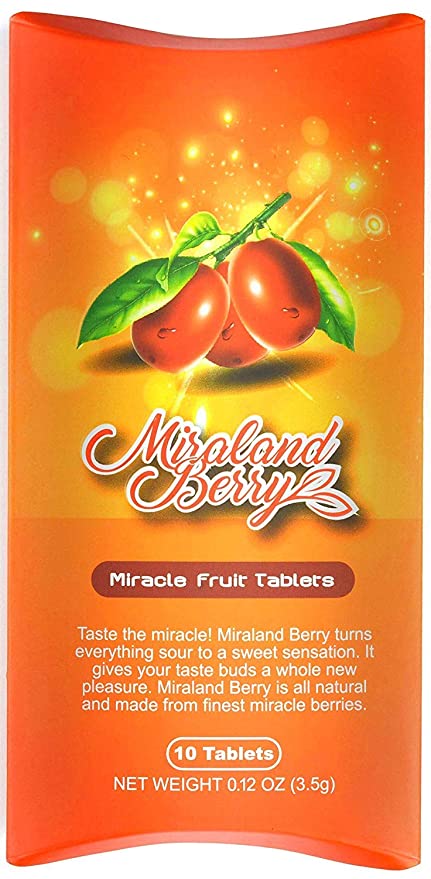  MiralandBerry Miracle Fruit Tablets, Miracle Berry Tablets, 10 Count, Turns Sour Foods to Sweet - 611536578729
