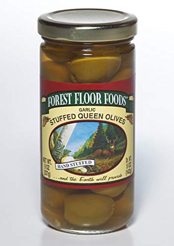  Forest Floor Foods Garlic Stuffed Queen Olive, 8 Ounce  - 613961505042