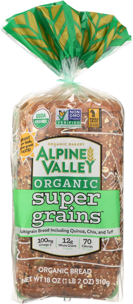 ALPINE VALLEY: Bread Organic Super Grain, 18 oz - 0614074001575