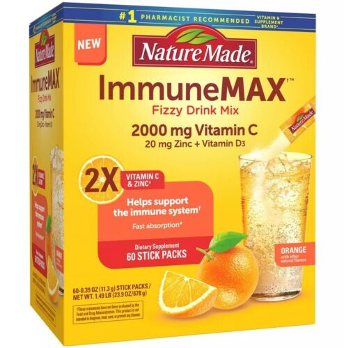 ImmuneMAX Fizzy Drink Mix with Vitamin C Vitamin D and Zinc Supplement for Imm - 614198694851