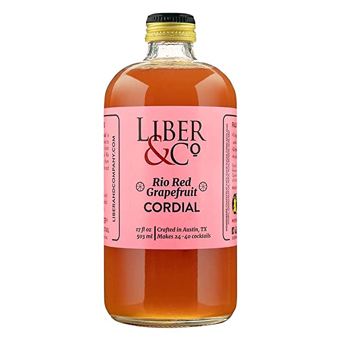  Liber & Co. Rio Red Grapefruit Cordial (17 oz) Made with Texas Grapefruit  - 614409550204