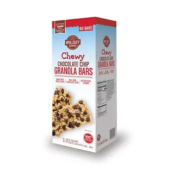 Wellsley Farms Chewy Chocolate Chip Granola Bars, 60 ct. AS - 615317020483