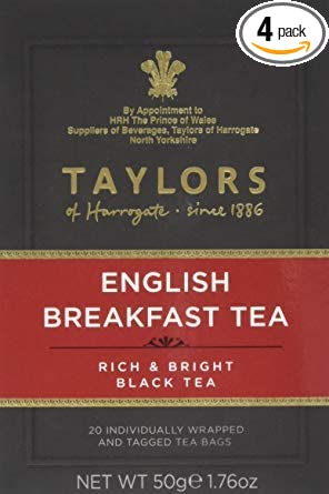  Bundle of 4 - Taylors English Breakfast 20 Tea bags 50g Expire 2022 Ships from USA - 615357118867