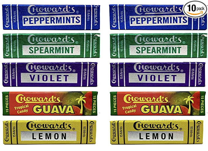 Chowards Mints Variety Pack of 10 - Violet, Spearmint, Peppermint, Guava and Lemon  - 615499590453