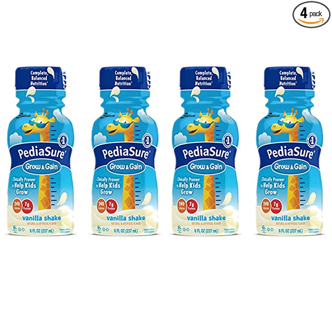  PediaSure Grow & Gain Nutrition Shake For Kids, Vanilla, 8 fl oz (Pack of 4)  - 616621165792