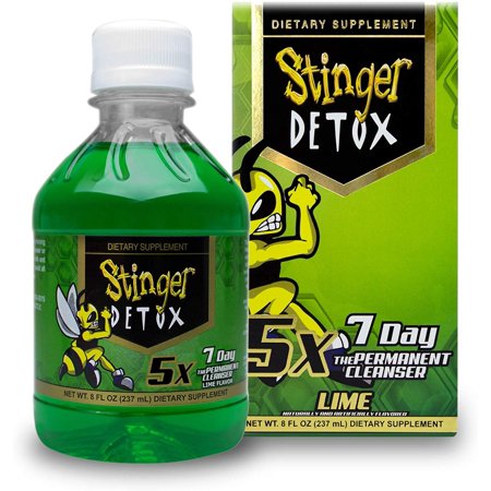 Stinger Detox 5X 7-Day Extra Strength Permanent Drink Lime Flavor 8 FL OZ - 616833275241